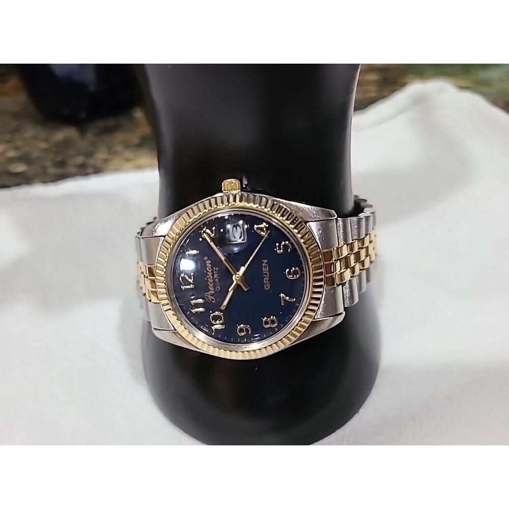 Precision By Gruen Watch 2 Tone Mens Needs Battery